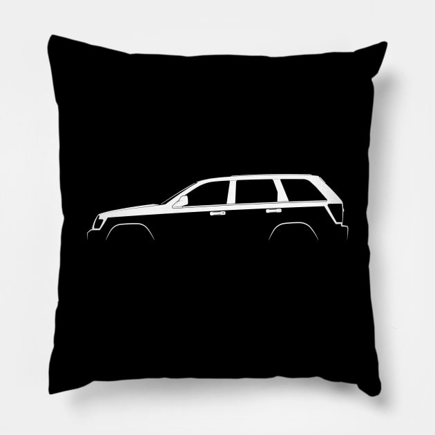 Jeep Grand Cherokee SRT8 (WK) Silhouette Pillow by Car-Silhouettes