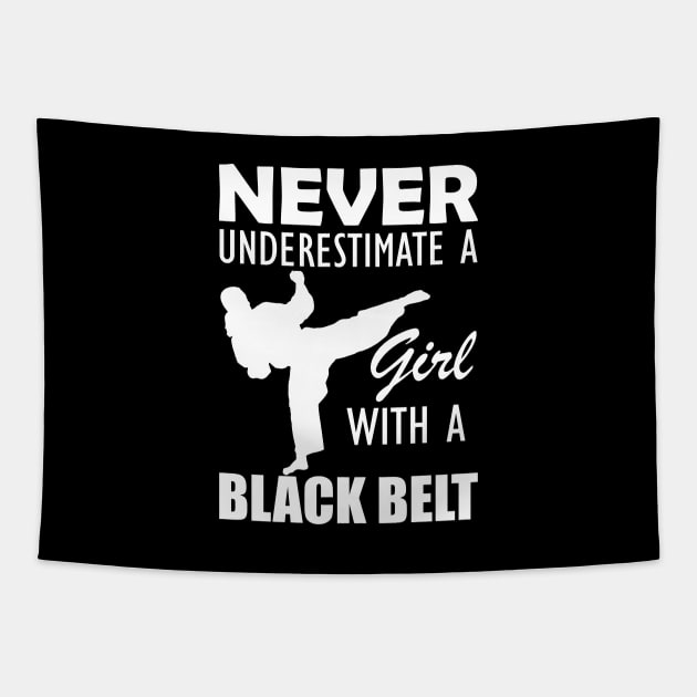 Black Belt Lady - Never Underestimate a girl with black belt w Tapestry by KC Happy Shop