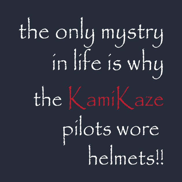 the only mystry in life is why the KamiKaze pilots wore helmets!! by brandseril