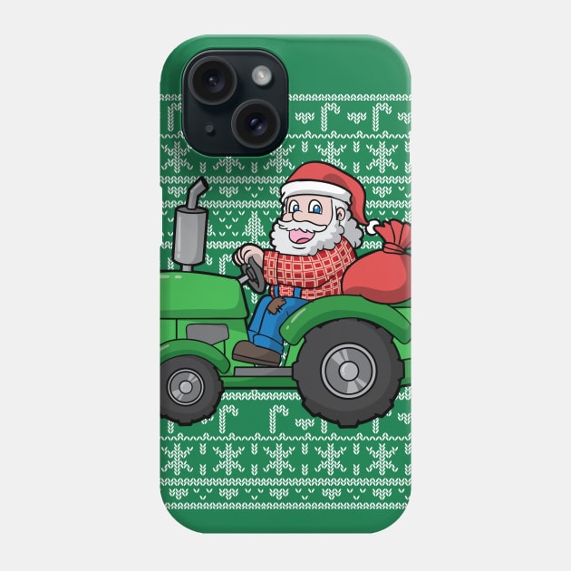 Santa Clause Farmer Tractor Phone Case by E