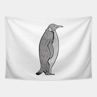 Emperor Penguin Ink Art - on light colors Tapestry