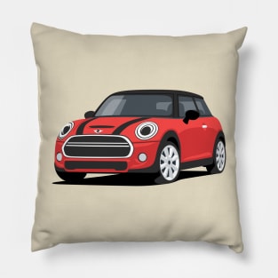 Car sport  mini retro red Pillow