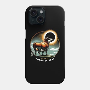 Sunlit Cow Eclipse: Fashionable Tee for Cow Lovers and Eclipses Phone Case