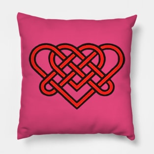 Celtic Eternal Love Knot Romantic Heart Red Design Pillow