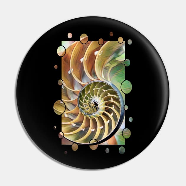 Nautilus Design Pin by PhotoArts