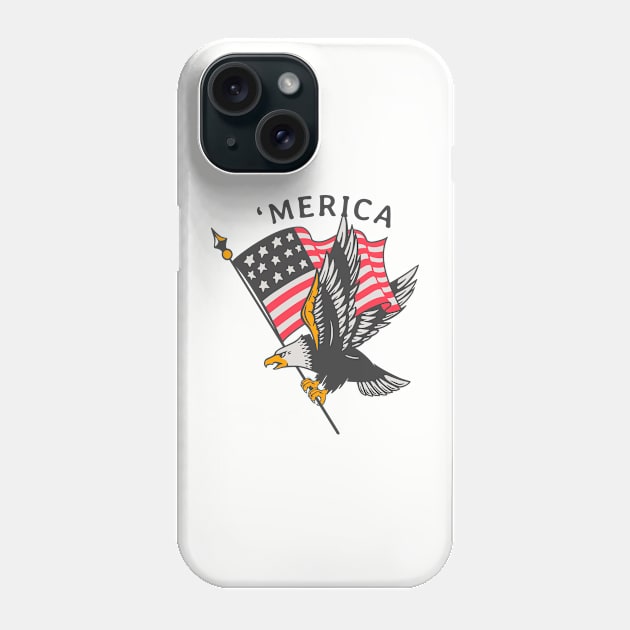 Eagle 'Merica 4th of July Phone Case by fatbastardshirts