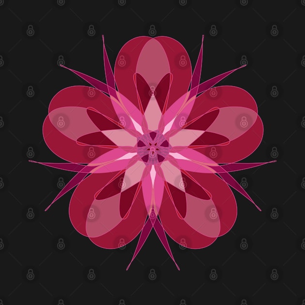 Geometric red Flower by Lobinha