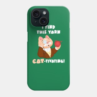 Funny Tuxedo Cat Smart Cat In Suit With Yarn Ball Monocle Captivating Cativating Phone Case