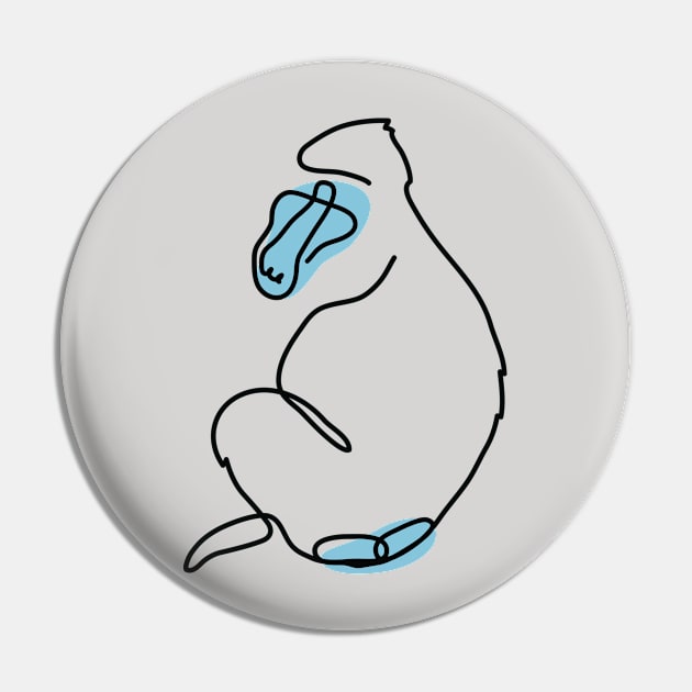 Blue Face Baboon Pin by spncr