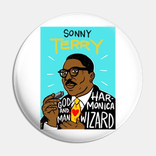 Sonny Terry Blues Folk Art Pin