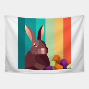 Easter, Chocolate Bunny Rabbit with Jelly Beans, Retro Tapestry