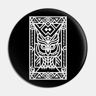 The Owl Lines (White) Pin