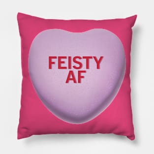 Feisty AF Valentine's Day Candy Heart Shirt Pillow