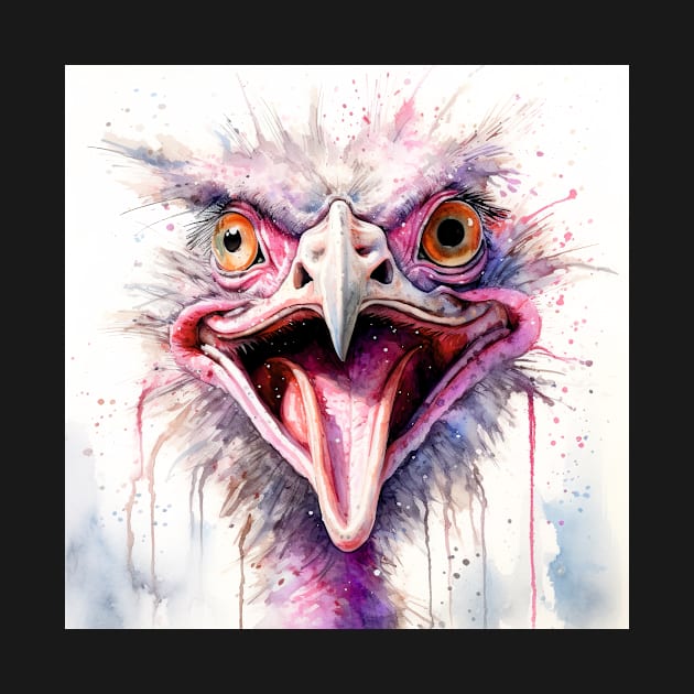 Crazy Ostrich by Geminiartstudio