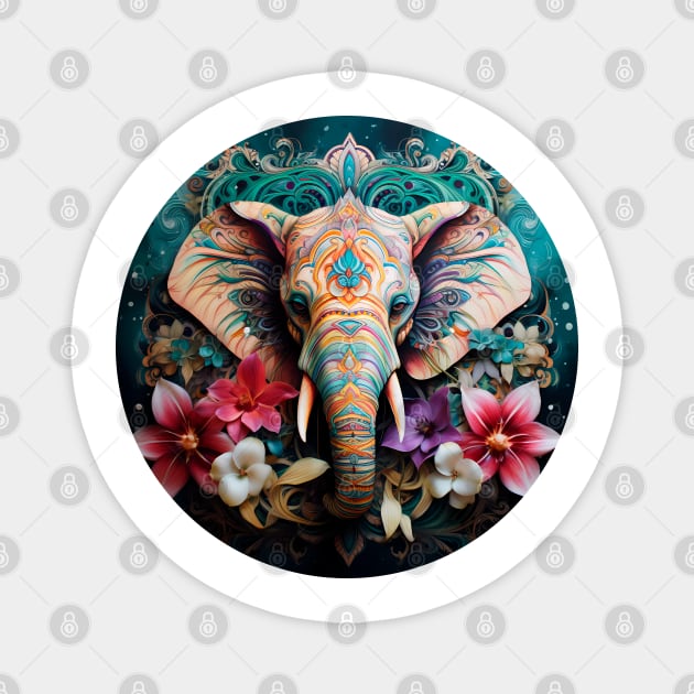 Mandala - Elephant 2 Magnet by aleibanez