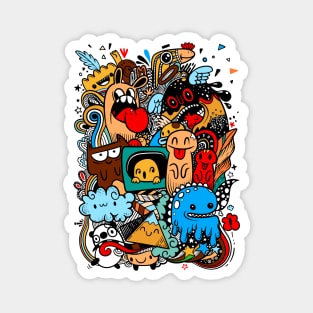 Monster abstract  drawing graffiti Magnet