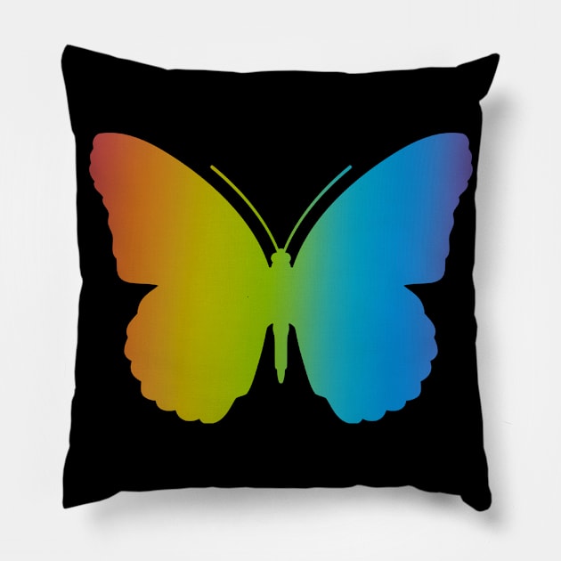 Rainbow Tie Dye Butterfly Pillow by DesignsbyZazz