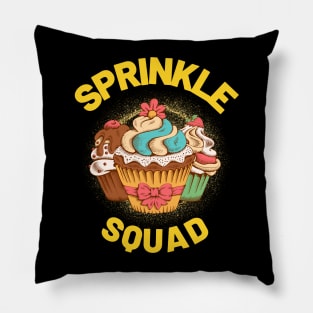 Sprinkle Squad Cool Cupcakes Lover Matching Birthday Party Pillow