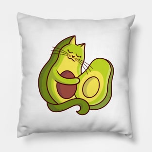 Avocado cat, vegan, Avogato kitty, Avocato kitten, go vegan, vegetarian Pillow