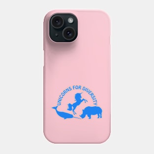 Unicorns for diversity (blue) Phone Case