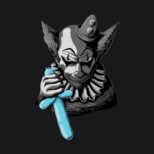 Clowns Are Evil - Black and White (and Blue) T-Shirt