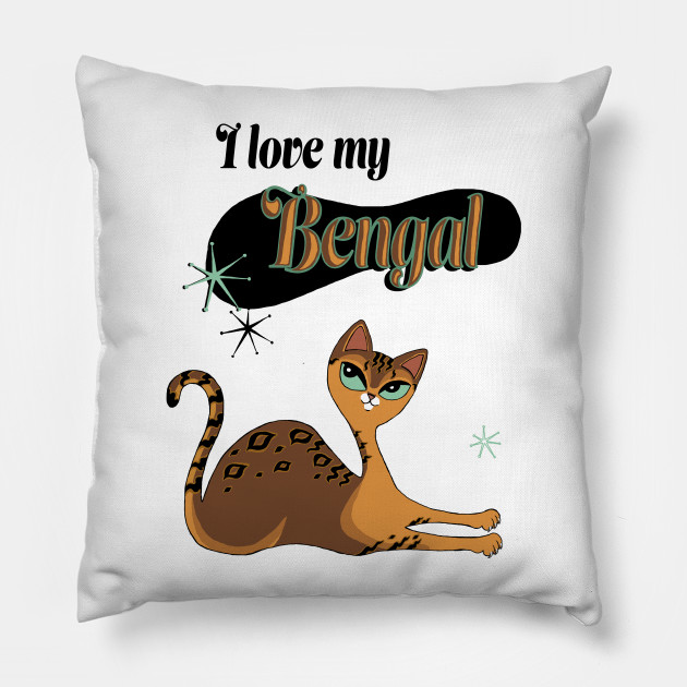 I Love My Bengal Cat White Bengal Cat Kissen Teepublic De