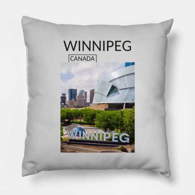 Winnipeg Manitoba Canada Gift for Canadian Canada Day Present Souvenir T-shirt Hoodie Apparel Mug Notebook Tote Pillow Sticker Magnet Pillow by Mr. Travel Joy