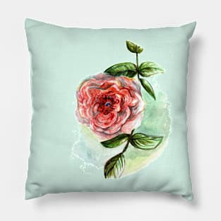 A Single Rose Watercolor Pillow