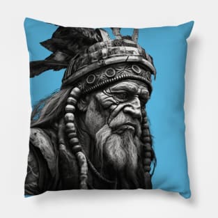 Ayahuasca And the Old Shaman Black and White Pillow