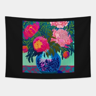 Vase of peonies Tapestry