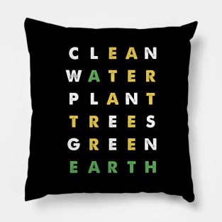 Earth Day Word Game Puzzle Earthday Pillow