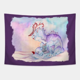 Hot Cocoa Dragon Tapestry