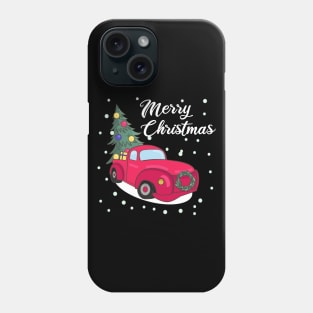 Merry Christmas Retro Vintage Red Truck Phone Case