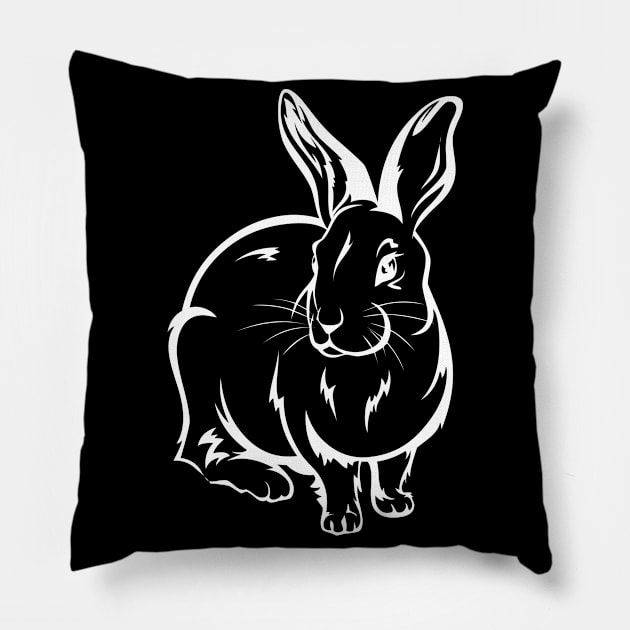 Bunny Rabbit Rabbit Friend Gift Pillow by Shirtjaeger