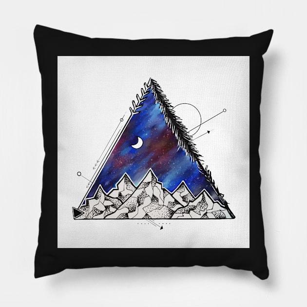 Triangle Aesthetic Pillow by rikabird17