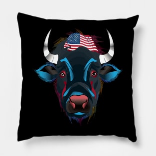 Patriotic Water Buffalo Pillow