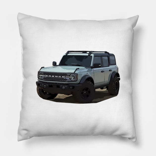 2021 Ford Bronco 4 Door Area 51 Pillow by Woreth