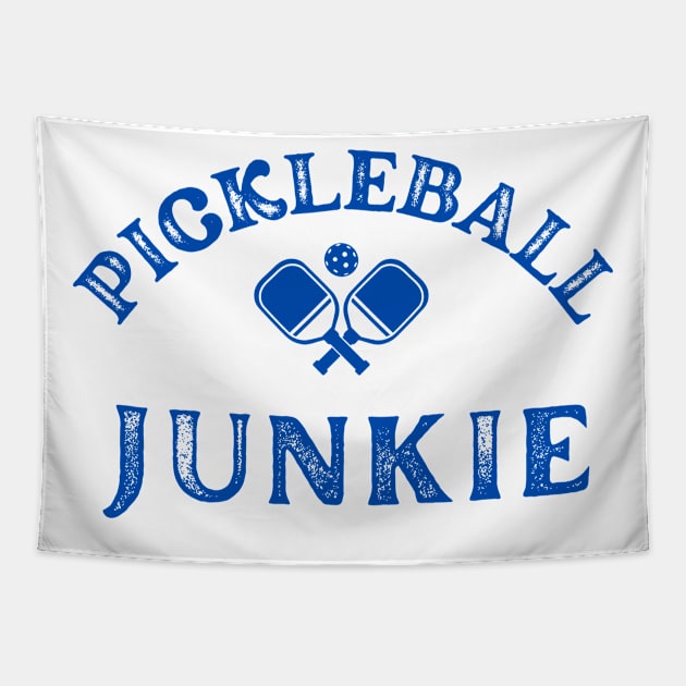 JUNKIE,  Pickleball Junkie, pickleball lover, paddle ball, retro vibe Tapestry by KIRBY-Z Studio