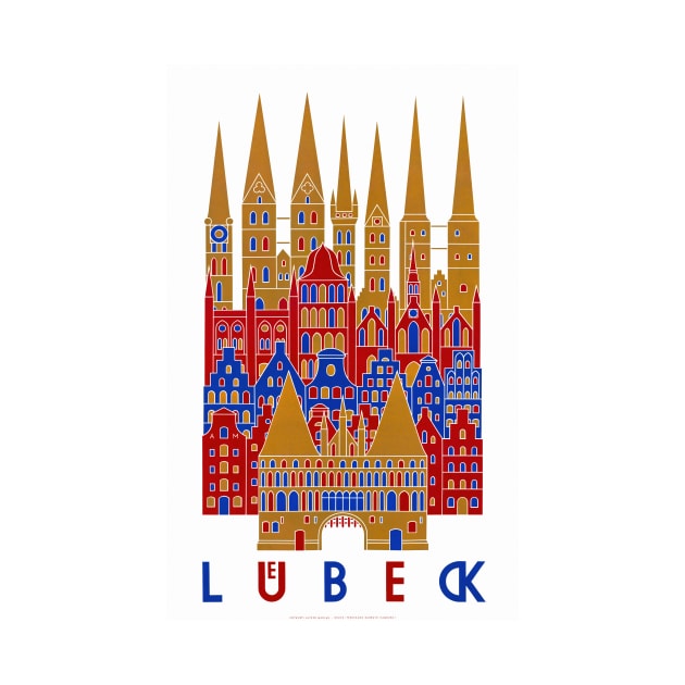 Vintage Travel Poster Germany Luebeck by vintagetreasure