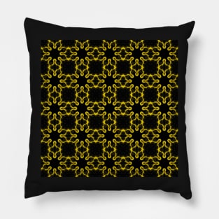 Yellow Chrysanthemum Light and Shadow Kaleidoscope pattern (Seamless) 6 Pillow