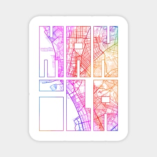 Manila, Philippines City Map Typography - Colorful Magnet