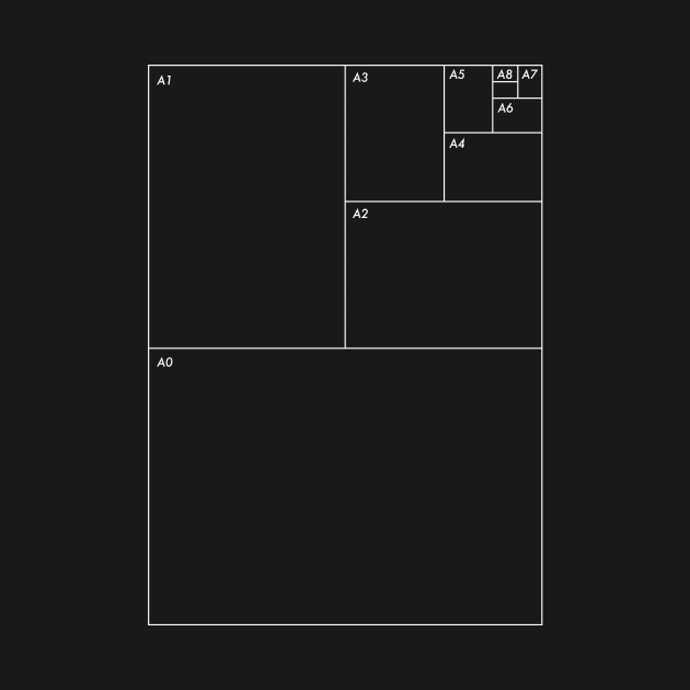 Paper sizes chart. Graphic designer gift. by wearmenimal