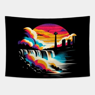 Niagara Falls Vintage Design Tapestry