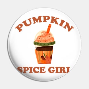 Pumpkin Spice Latte Girl Fall Design Pin