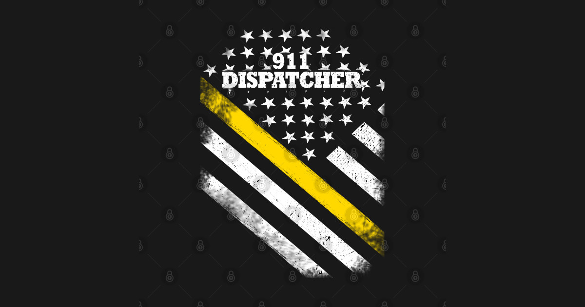 911 Dispatcher Thin Gold Line American Flag Thin Gold Line Flag T