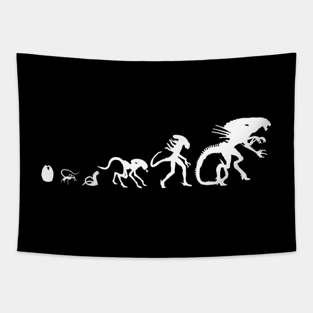 Alien Evolution Tapestry by peabodysart