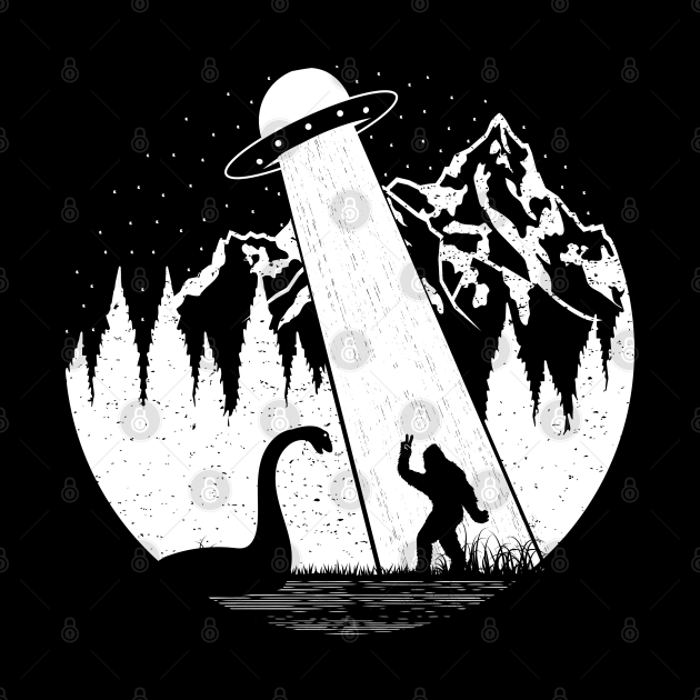BIgfoot Ufo Abduction Loch Ness Monster - Bigfoot - Pin | TeePublic