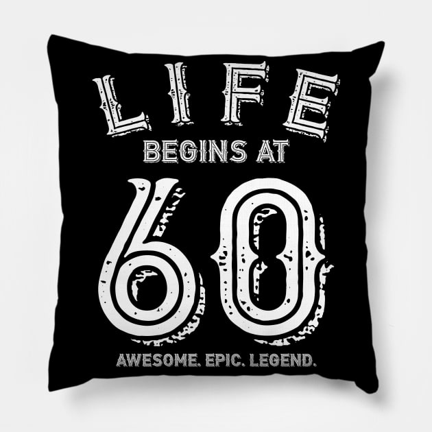 Life begins at 60 Pillow by BB Funny Store