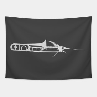 Swordfish Trombone (White) Tapestry