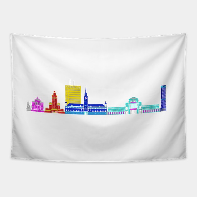 Poland skyline Tapestry by drknice